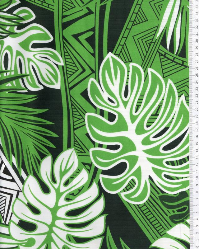 Polynesian fabric HAU Green - Tissushop